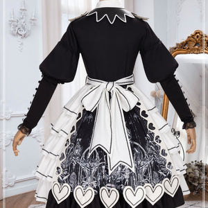 Spring Vintage Patchwork Lolita Long-sleeved Dress Sets