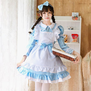 Alice In Wonderland Coffee Maid Lolita Dress Mp006083 Blue / M