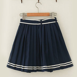 Anchor Embroidery Navy Skirt J20001