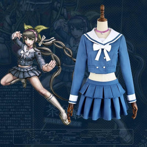 Anime Danganronpa V3 Killing Harmony Chabashira Tenko Women Costume Cosplay Blue School Uniform