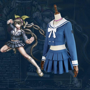 Anime Danganronpa V3 Killing Harmony Chabashira Tenko Women Costume Cosplay Blue School Uniform