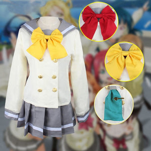 Anime Love Live! Sunshine!! Cosplay Costume Aqours School Uniforms Kurosawa Ruby Sailor Suit Full