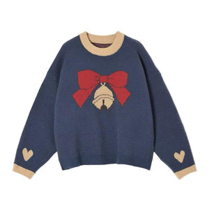 Autumn Winter Gentle Sweet Sweater Coat Christmas Outfit J30056 Blue / S Sweatshirt