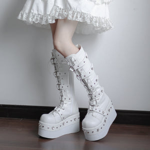 Original Spice Girl Lolita Round Toe Thick Soled Boots