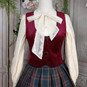 College Style Elegant Winter Velvet Lolita Vest