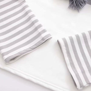 Baby Letter Cartoon Print Stripe Tassels Drawstring False Two-Piece Hoodie J30035 Sweatshirt