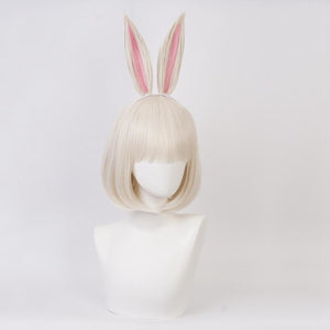 Beastars Haru Cosplay Wigs White Rabbit Bob Hair C00141