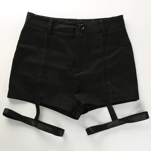 Black Line Layout Reverse T Circle Summer Cool Hot Ponte Shorts S / Black Pants