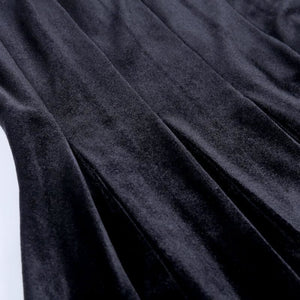 Black Velvet Sexy Tulle See Through High Waist Pleated Dress