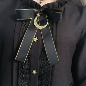 Bow-Knot Black Flounced Dress