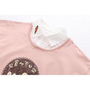 Bunny Carrot Fake Two-Piece Shirt Sweatshirt J10007
