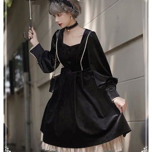 Elegant Autumn Winter Lolita Long-sleeved Dress