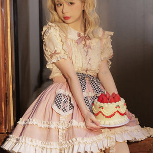 Daily Lovely High Waist Lolita Strap Skirt