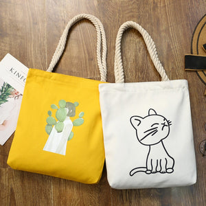 Cartoon Canvas Shopping Tote Bag