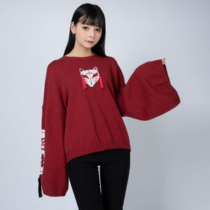 Cartoon Fox Face Embroidery Tassels Sweater Pullover Mp005913 Sweatshirt