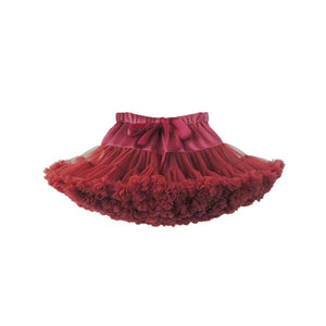 Casual Mesh Pleated Short Multicoloured Skirt J30019 Wine Red / One Size