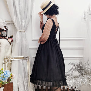 Vintage and Elegant French Chiffon Lolita Jumper Skirt
