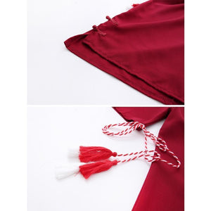 Cheongsam Statement Tassel Frog Embroidery Mandarin Collar Dress J40073