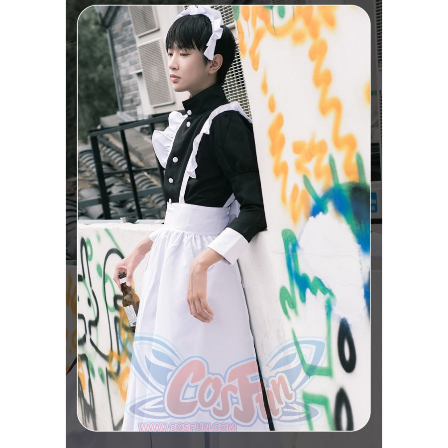 Coffee Big Man Maid Cute Gay Lolita Cross-Dressing Cosplay Costume Costumes