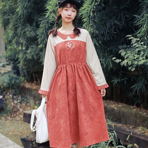 Comely Kimono- Inspried Floral Perter Pan Collar Ruffle High-Low Dress J40033