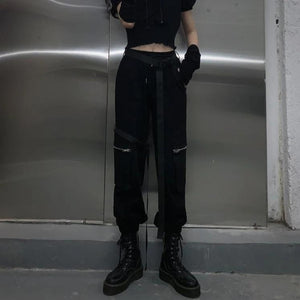 Coolest Street Solid Overalls Cargo Pants With Belt J40097