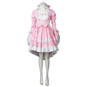 Court Maid Lace Trim Bow Princess Lolita Kawaii Dress Mp006100 Pink / M