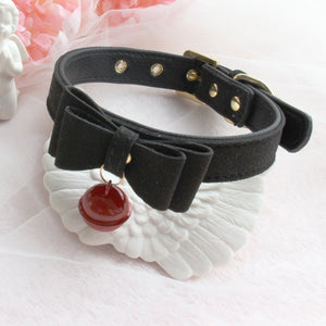 Cute Bow Small Bell Wristband Anklet Armlet Suede Bracelets Choker Black Props & Accessories