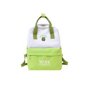 Cute Cartoon Embroidery Backpack Green / One Size