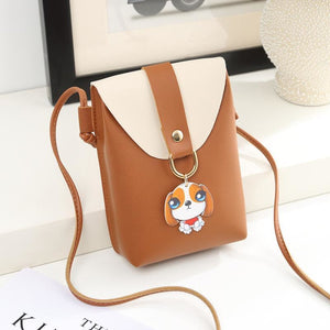 Cute Dog Pendant Crossboby Bag Brown / One Size Crossbody