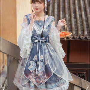 Chinese Style Daily Lolita Long Sleeve Dress