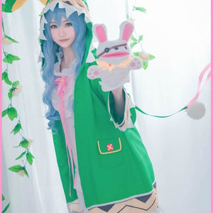 Date A Live Yoshino Himekawa Cosplay Costumes W Green Hooded Women Girls Coat Halloween With Socks