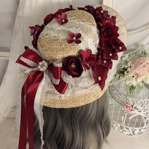 Original Gorgeous and Elegant Lolita Straw Hat