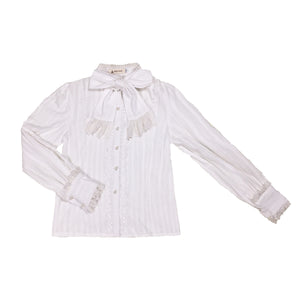 Elegant and Vintage Hollowed-out Long Sleeve Lolita Lace Shirt