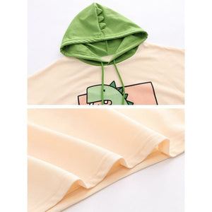 Dinosaur Cartoon Japanese Hooded T-Shirt J10023 T-Shirt