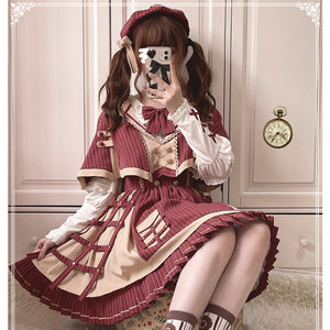 Vintage Detective Style Lolita Jumper Skirt Sets S22589