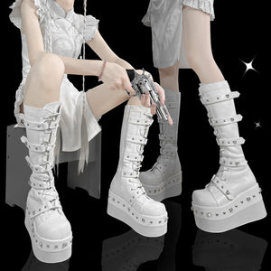 Original Spice Girl Lolita Round Toe Thick Soled Boots