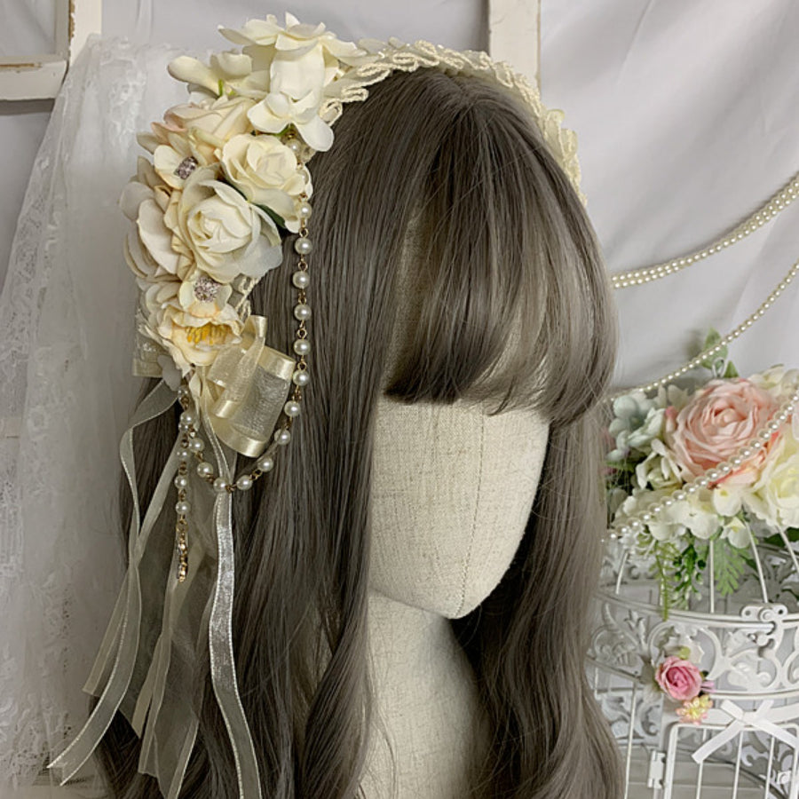 Original Elegant Tea Party Lolita Flowers Hairband