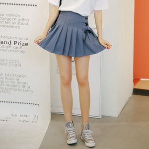 Energetic Short Pleated School Girl Lace-Up Skirts Skirt