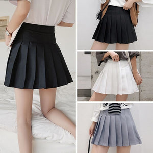 Fashion Solid Pleated Skirt