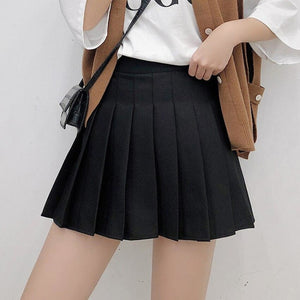 Fashion Solid Pleated Skirt