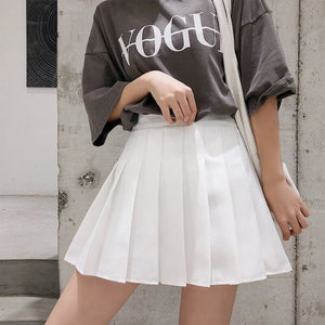 Fashion Solid Pleated Skirt White Skirt / Xs(37-42Kg)