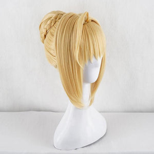 Fate Extra Nero Red Saber Cosplay Wig Bread Updo / Bun Halloween Hair Wigs