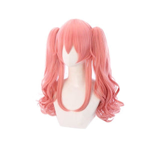 Fate Extra Tamamo No Mae Caster Cosplay Wigs Pigtails Curly Hair Fgo Curly-Haired Ponytai / One Size