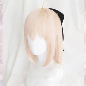 Fate Grand Order Sakura Saber Okita Souji Cosplay Wig Halloween Party Hair Wigs