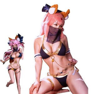 Fate Grand Order Tamamo No Mae Cosplay Costume Halloween Party Bikini Costumes