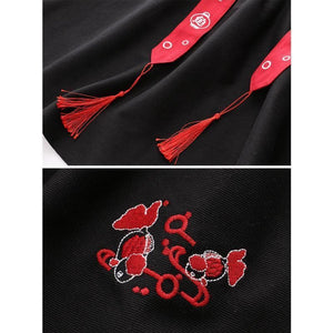 Fish Embroidery Tassels A-Line Skirt