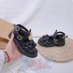Flat Heel Lolita Shoes Summer Cute Pleather For Baby Kid Girl J52007 Black / 26