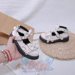 Flat Heel Lolita Shoes Summer Cute Pleather For Baby Kid Girl J52007 White / 26