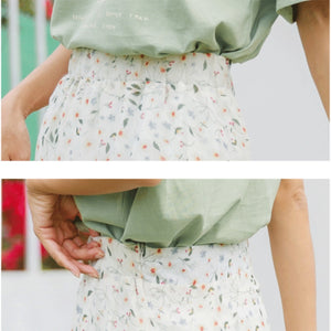 Floral Ruffle Chiffon Skirt