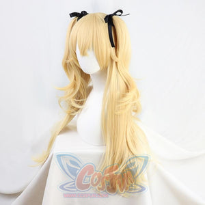 Game Genshin Impact Fischl Cosplay Wig+ Pigtails Long Curly Hair C00146 Wigs